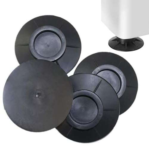 BLOOPIC 洗濯機 かさ上げ台 4点セット 洗濯機用防振ゴム 防音 滑り止め 家具 転倒防止 除湿 排水溝 異音吸収 防振マット 高さ調節 洗濯機 乾燥機 冷蔵庫 家具用防振/防音 防水パン 床のキズ凹み防止 洗濯機用置き台